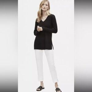 Eileen Fisher White Poplin Pants Size Extra Small